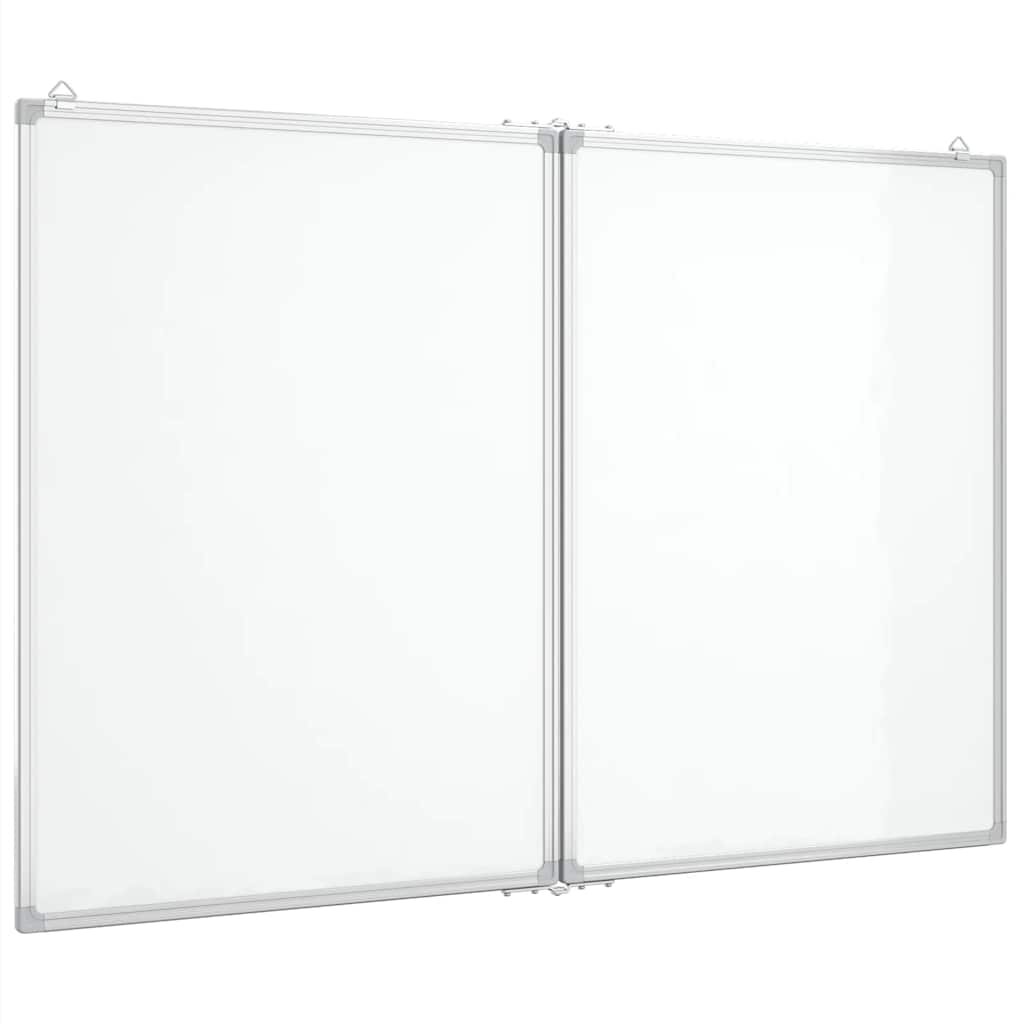 vidaXL Magnetická biela tabuľa skladacia 120x100x17 cm hliník