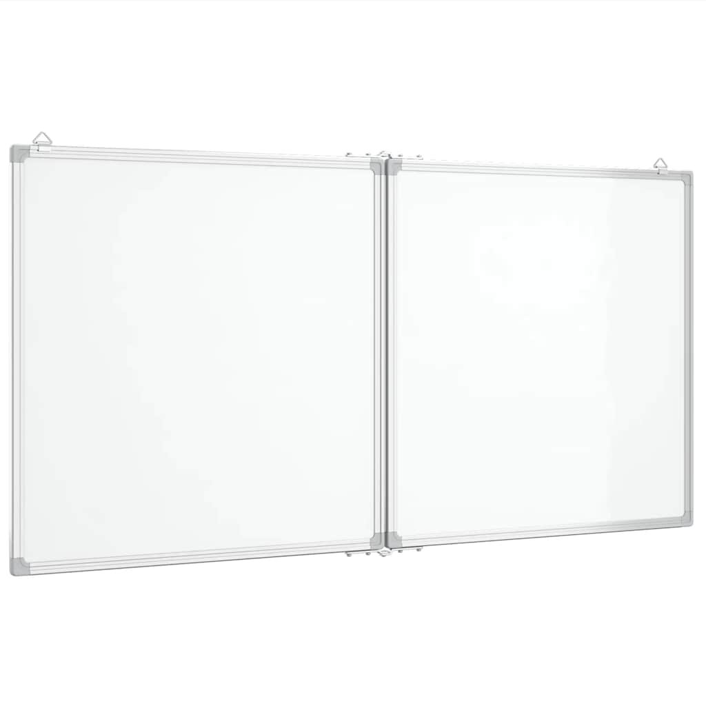 vidaXL Magnetická biela tabuľa skladacia 120x60x17 cm hliník