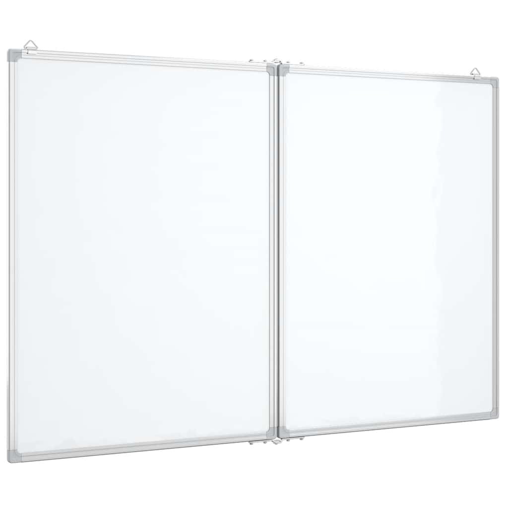vidaXL Magnetická biela tabuľa skladacia 120x80x17 cm hliník
