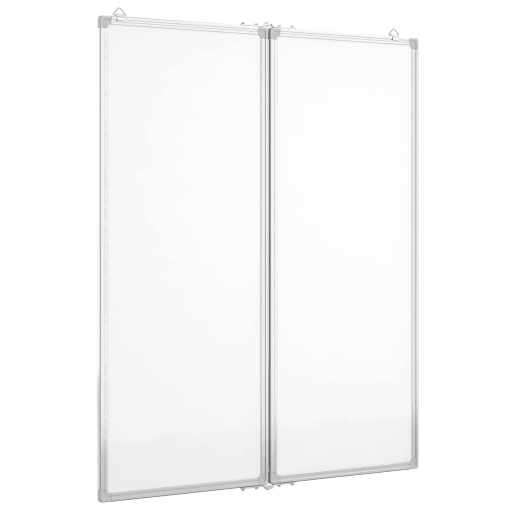 vidaXL Magnetická biela tabuľa skladacia 80x100x17 cm hliník