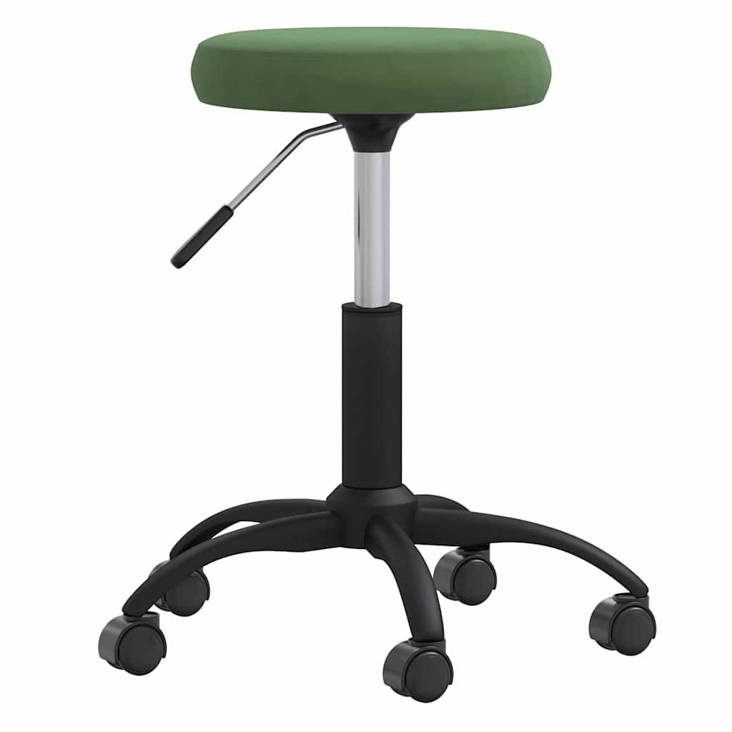 vidaXL Masážna stolička zamatová tmavozelená