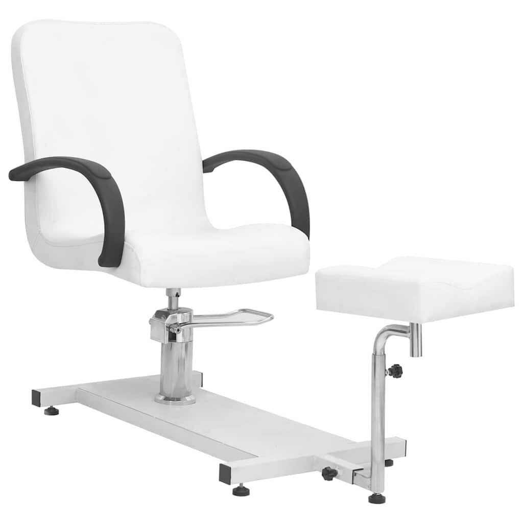 vidaXL Masážne kreslo s podnožkou biele 127x60x98 cm umelá koža