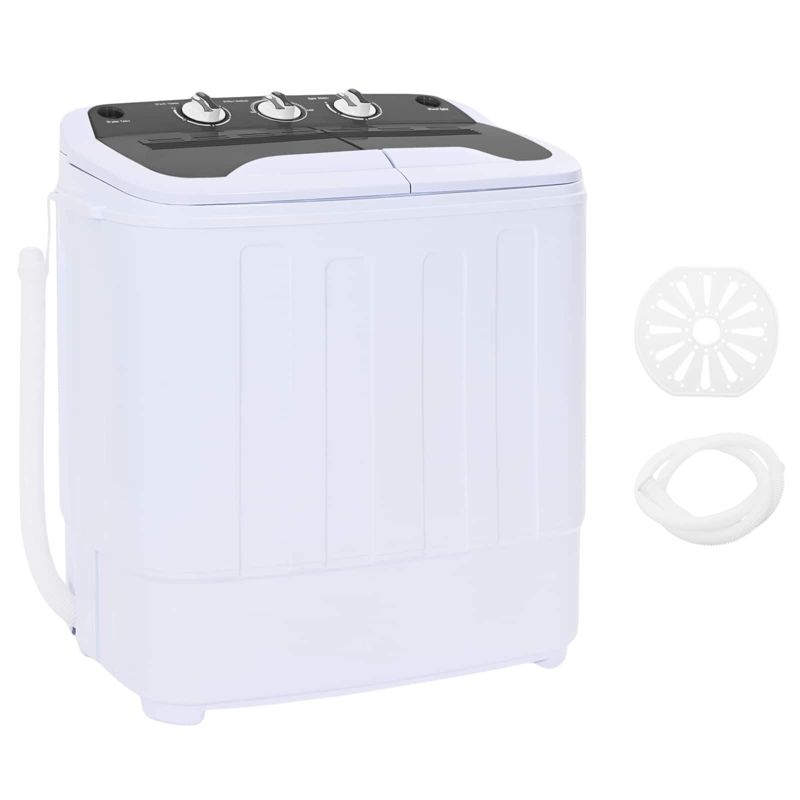vidaXL Mini práčka s dvojitým bubnom 36 kg Čierna a biela