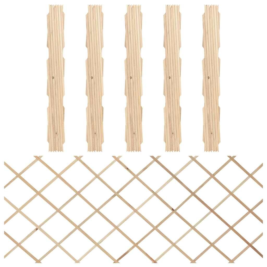 vidaXL Mriežkový plot 5 ks jedľové drevo 180x80 cm