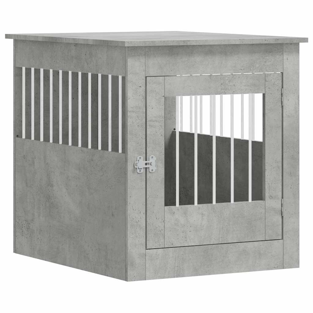 vidaXL Nábytková prepravka pre psa betón. sivá 645x80x71cm komp.drevo