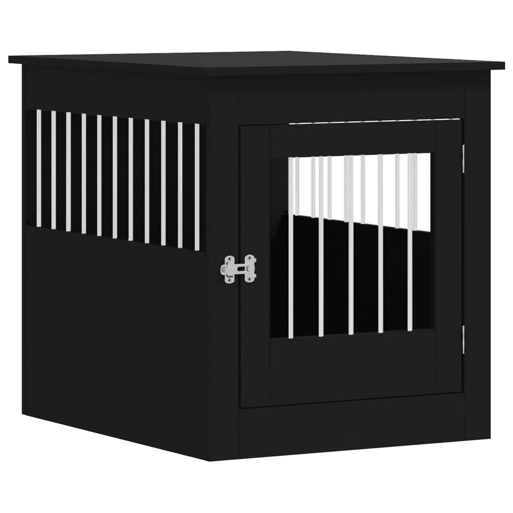 vidaXL Nábytková prepravka pre psa čierna 645x80x71 cm kompozit.drevo