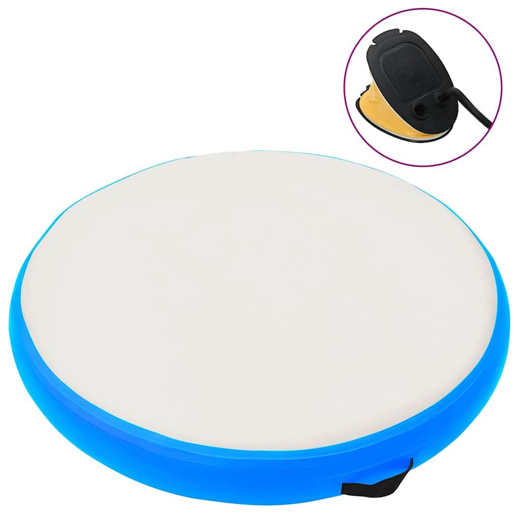 vidaXL Nafukovací gymnastický matrac s pumpou 100x100x15 cm PVC modrý