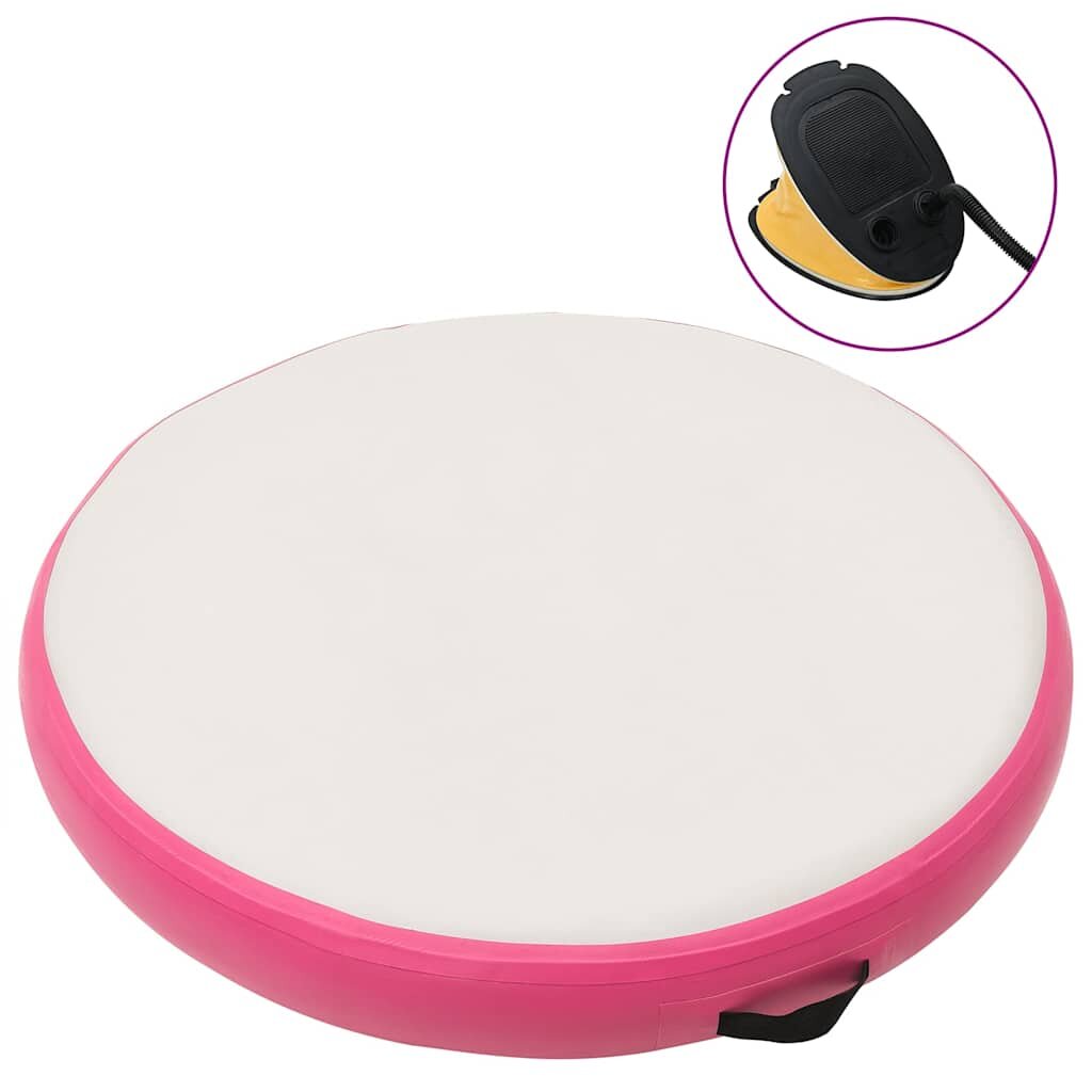 vidaXL Nafukovací gymnastický matrac s pumpou 100x100x20 cm PVC ružový