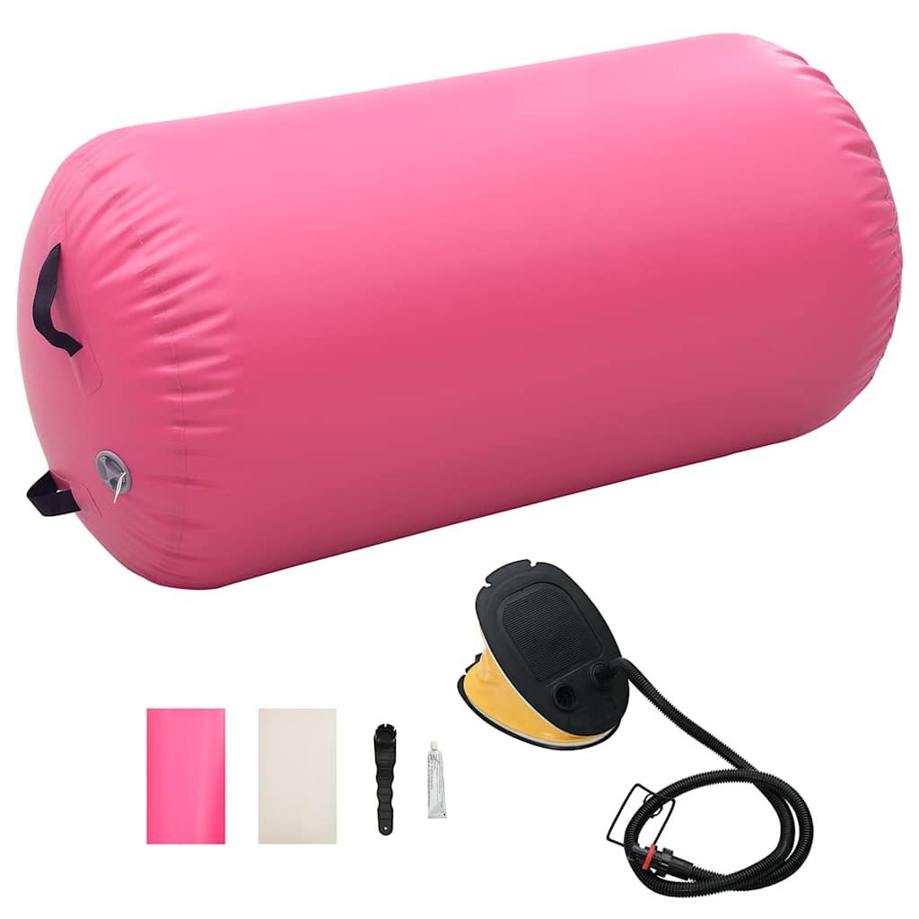 vidaXL Nafukovací gymnastický valec s pumpou 120x75 cm PVC ružový