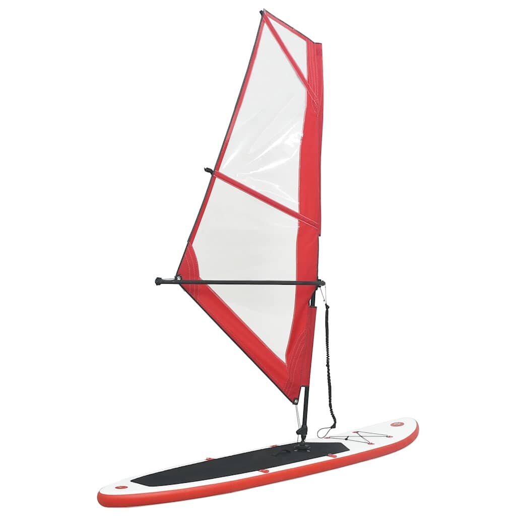 vidaXL Nafukovací Stand up paddleboard s plachtou červeno biely