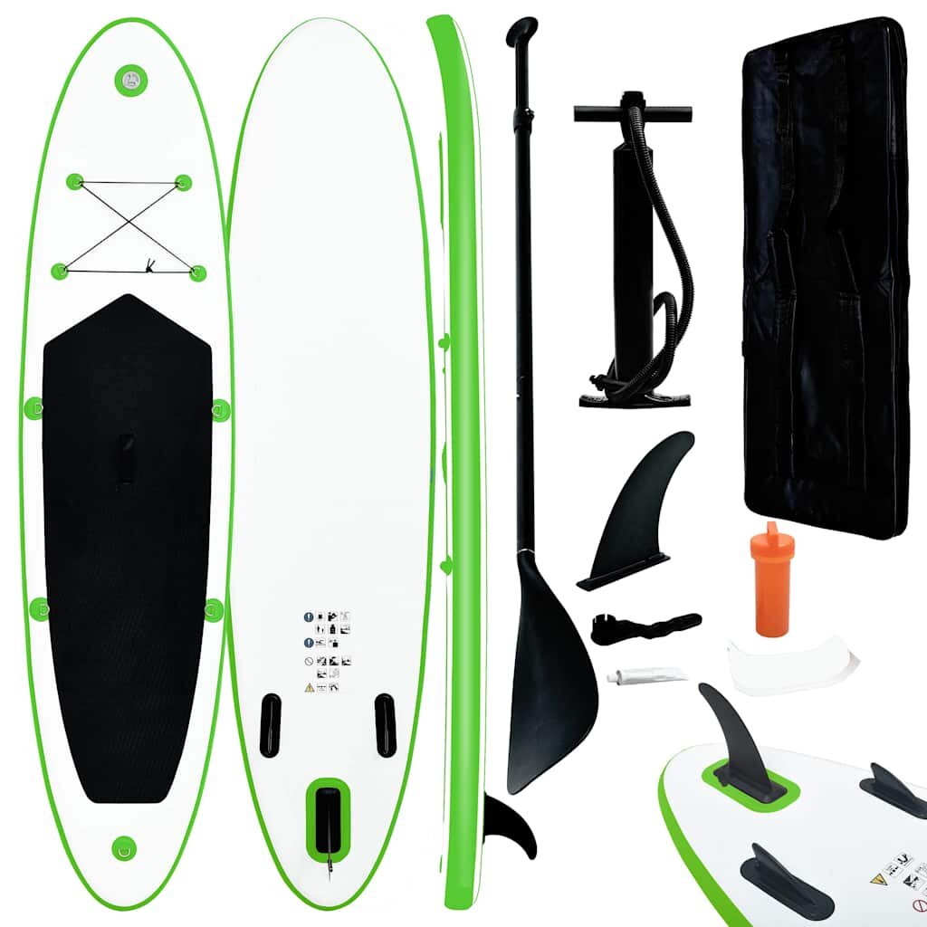 vidaXL Nafukovací Stand up paddleboard zeleno biely