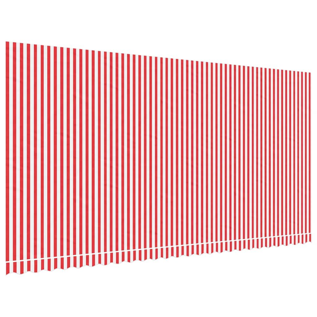 vidaXL Náhradná látka na markízu červeno-biela 600x300 cm polyester