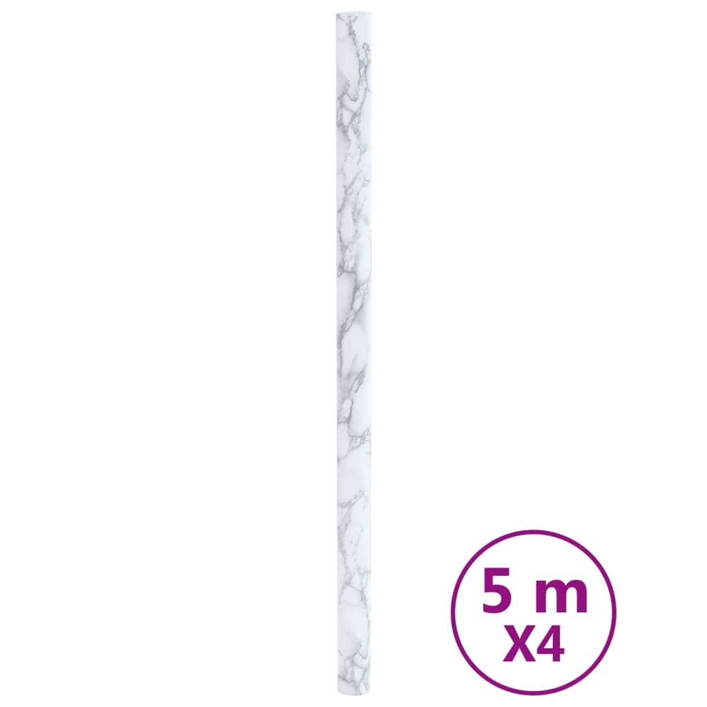 vidaXL Nálepky na nábytok samolepiace mramorové biele 90x500 cm PVC