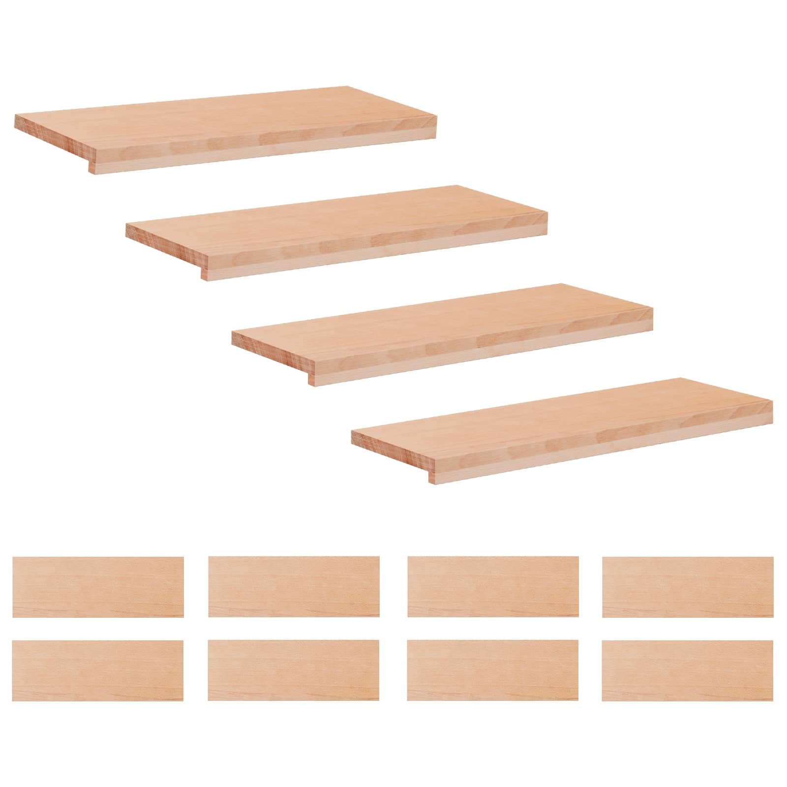 vidaXL Nášľapy na schody 12 ks 80 x 30 x 2 cm Prírodná