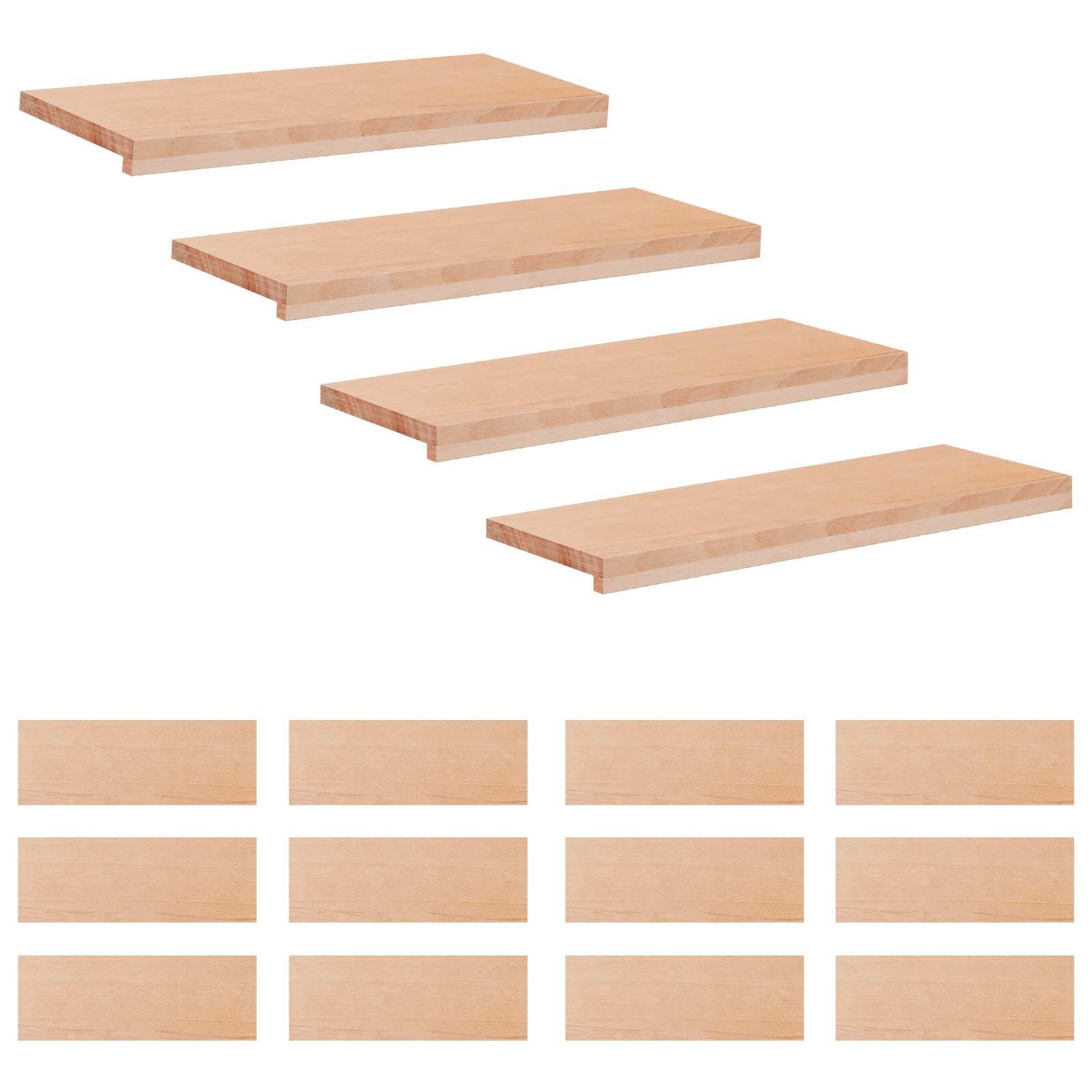 vidaXL Nášľapy na schody 16 ks 70 x 25 x 2 cm Prírodná
