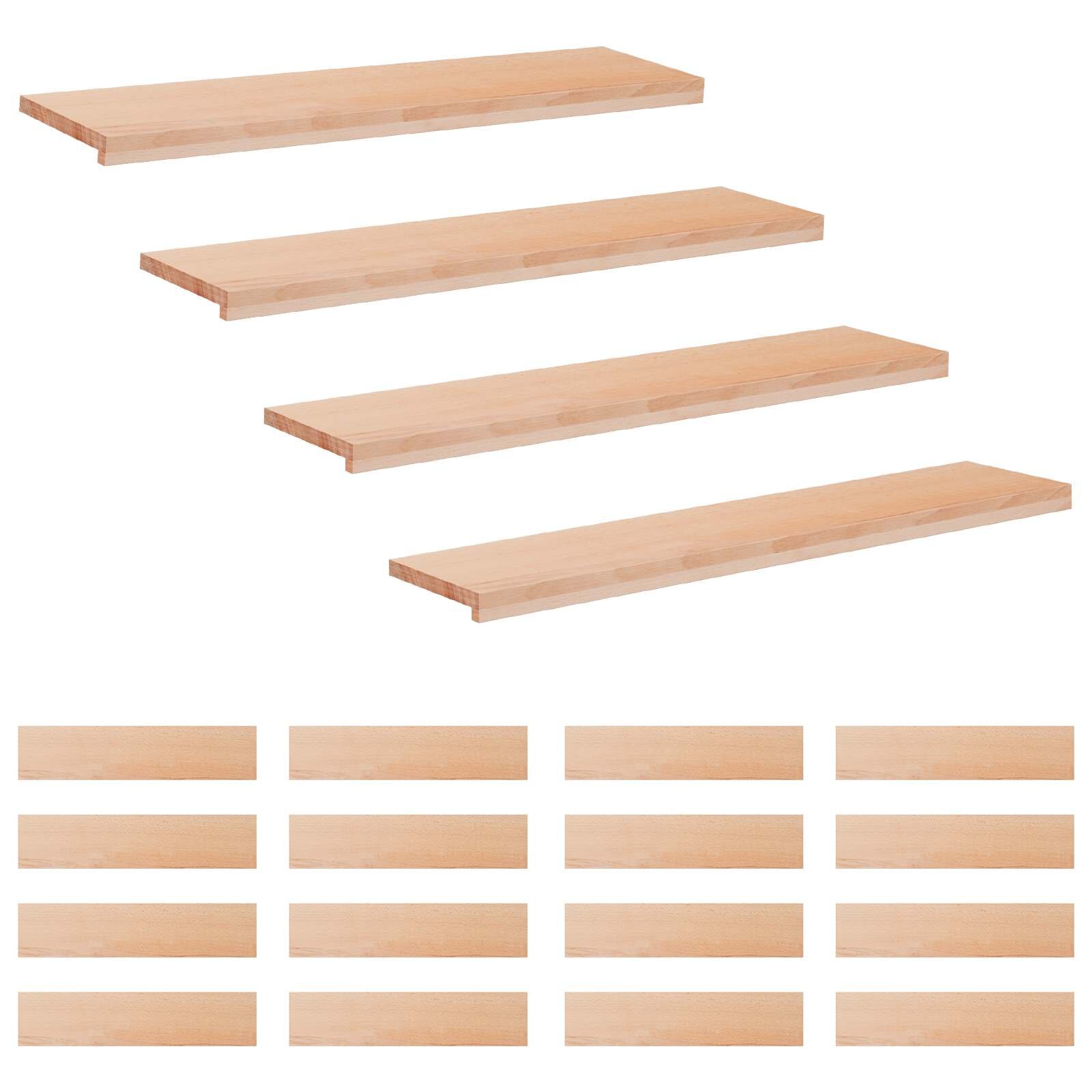 vidaXL Nášľapy na schody 20 ks 110 x 25 x 2 cm Prírodná