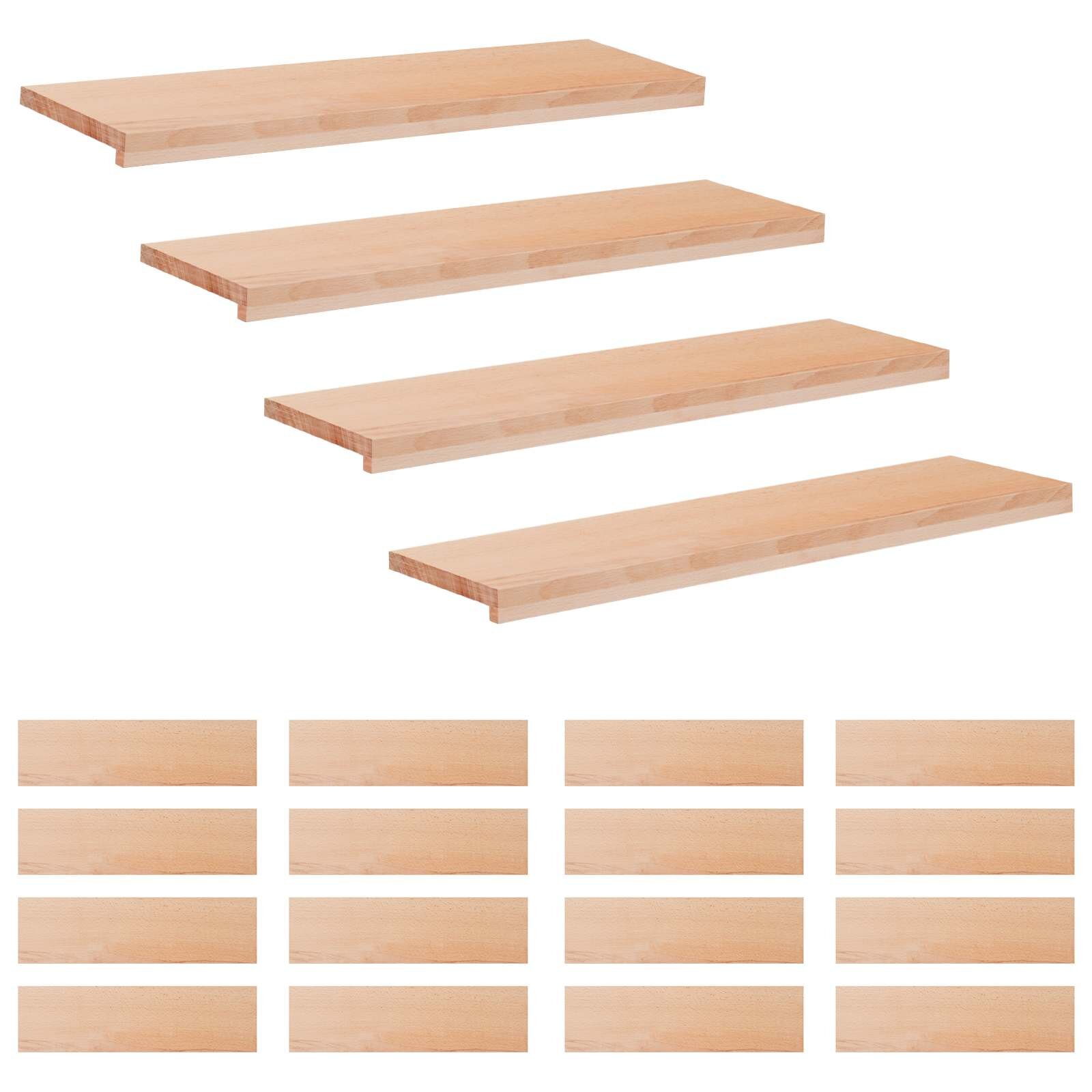 vidaXL Nášľapy na schody 20 ks 90 x 30 x 2 cm Prírodná