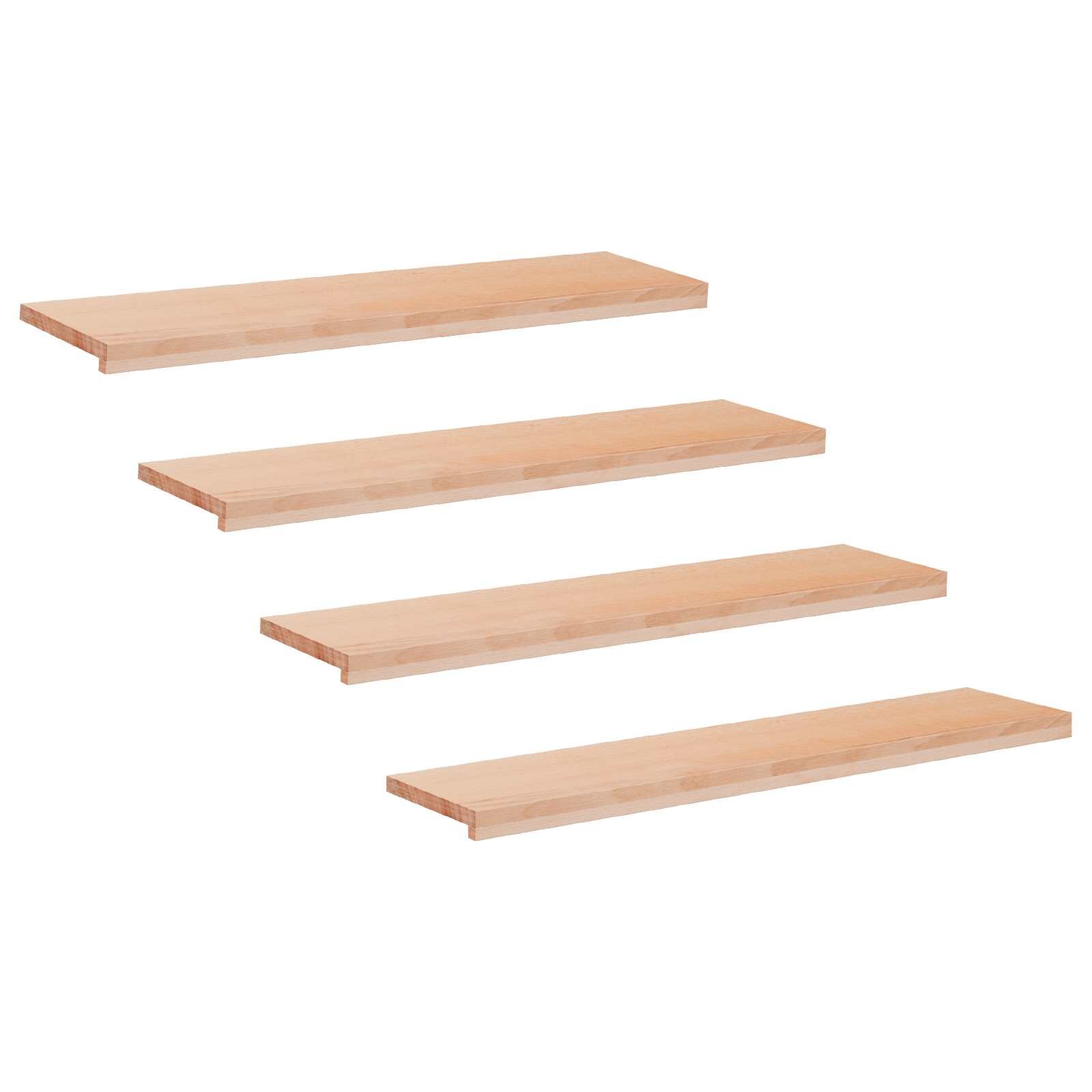 vidaXL Nášľapy na schody 4 ks 120 x 25 x 2 cm Prírodná