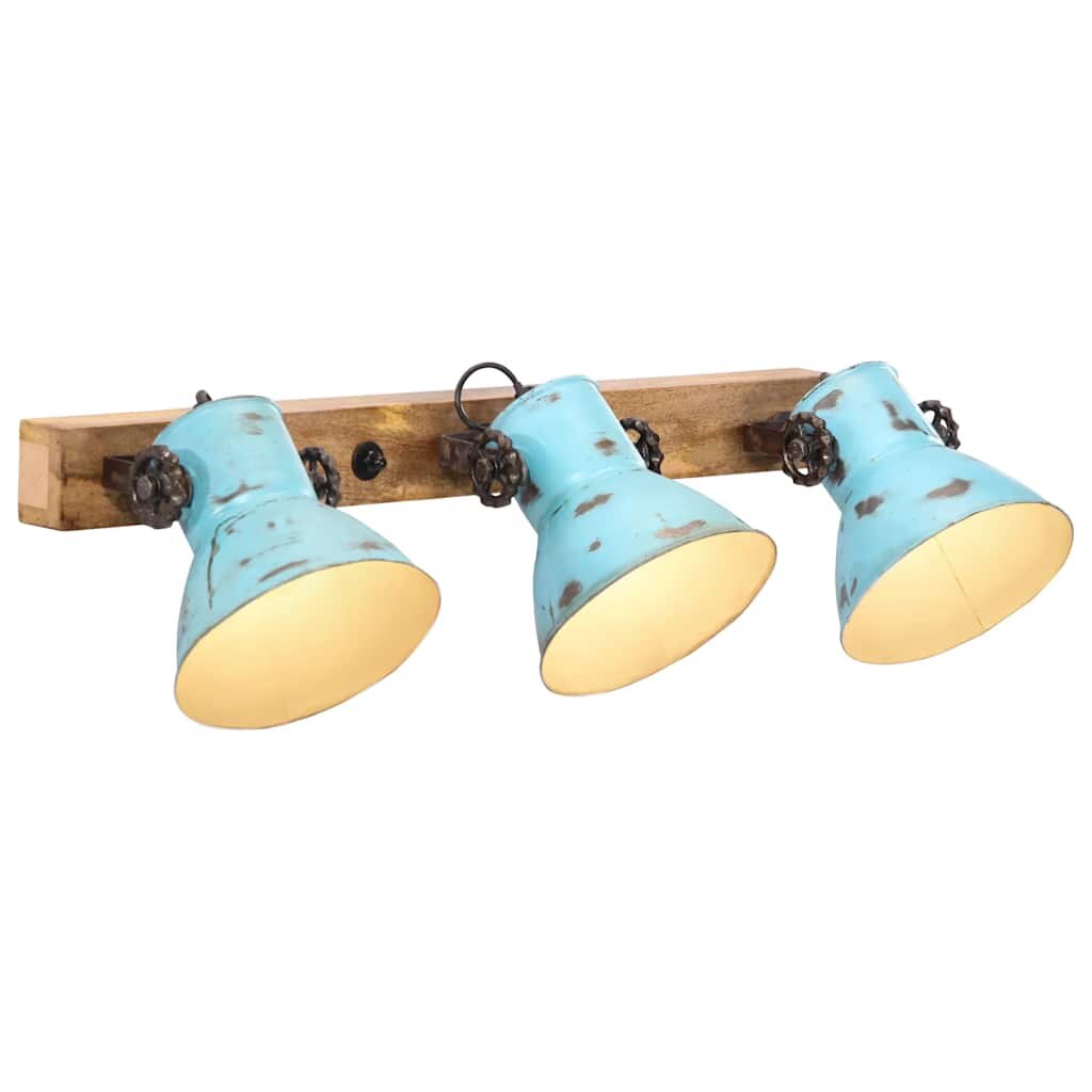 vidaXL Nástenná lampa 25 W šmuhovaná modrá 65x25 cm E27