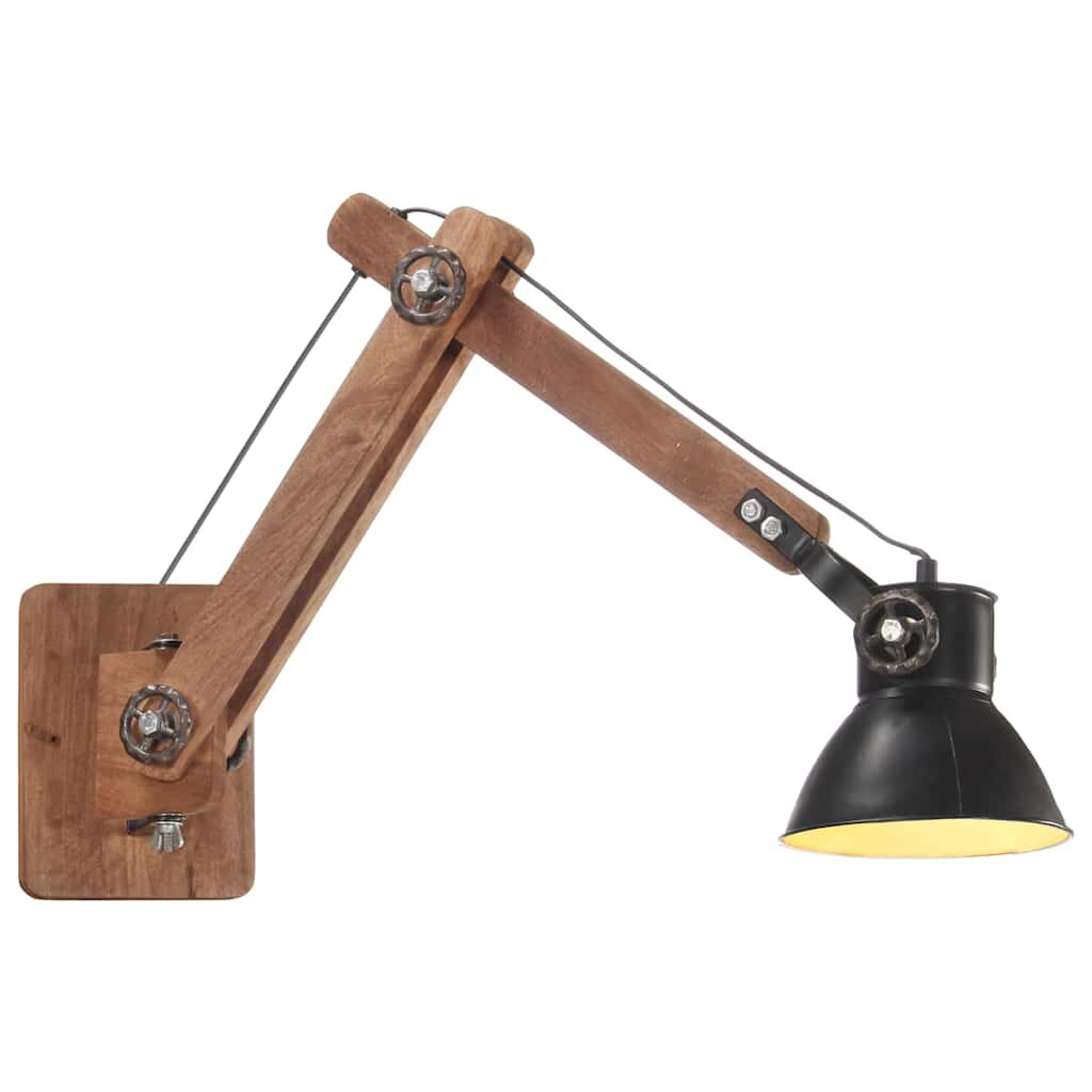 vidaXL Nástenná lampa industriálny štýl čierna okrúhla E27