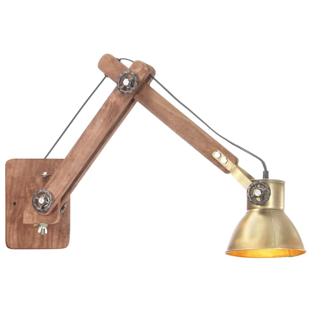 vidaXL Nástenná lampa industriálny štýl mosadzná okrúhla E27