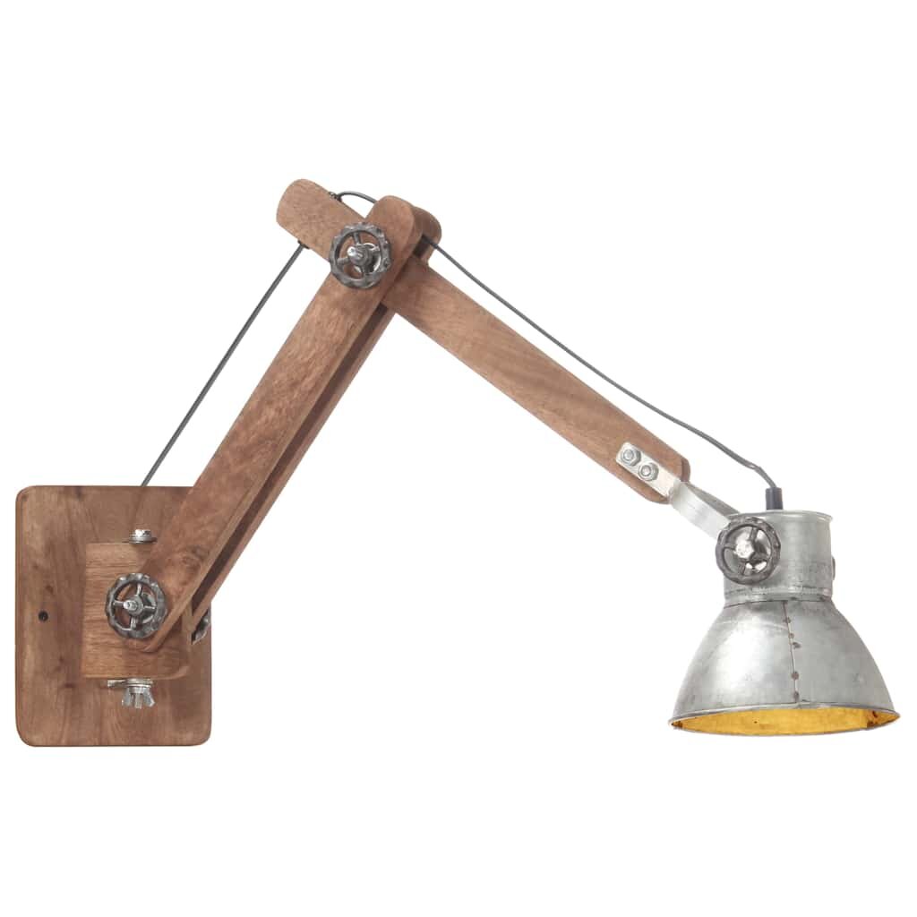 vidaXL Nástenná lampa industriálny štýl strieborná okrúhla E27
