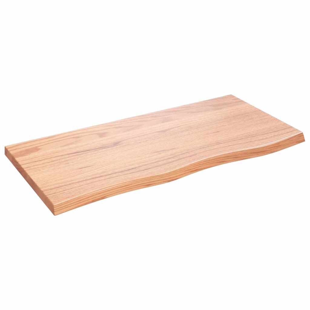 vidaXL Nástenná polica bledohnedá 100x50x(2-4)cm ošetrený masívny dub