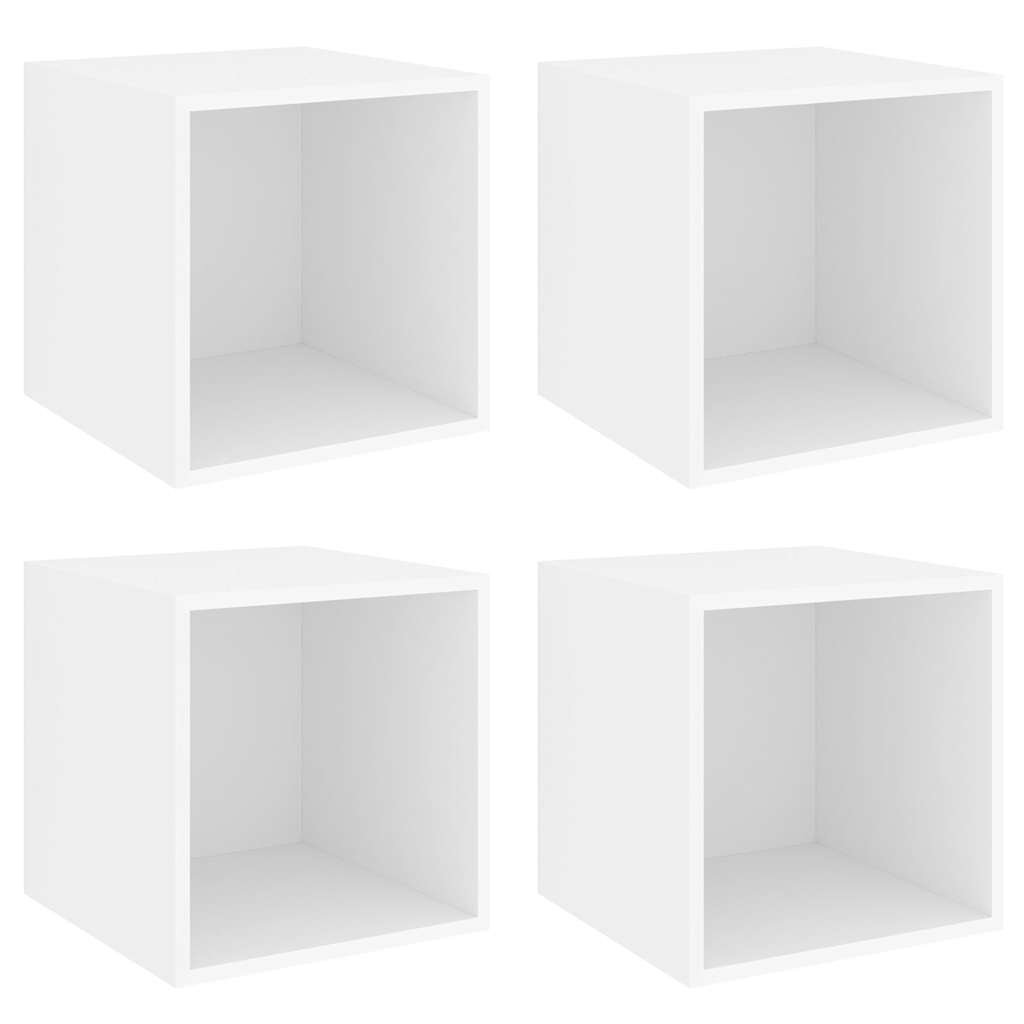 vidaXL Nástenné skrinky 4 ks biele 37x37x37 cm kompozitné drevo