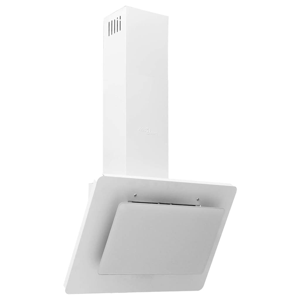 vidaXL Nástenný digestor 60 cm nehrdzavejúca oceľ a tvrdené sklo biely