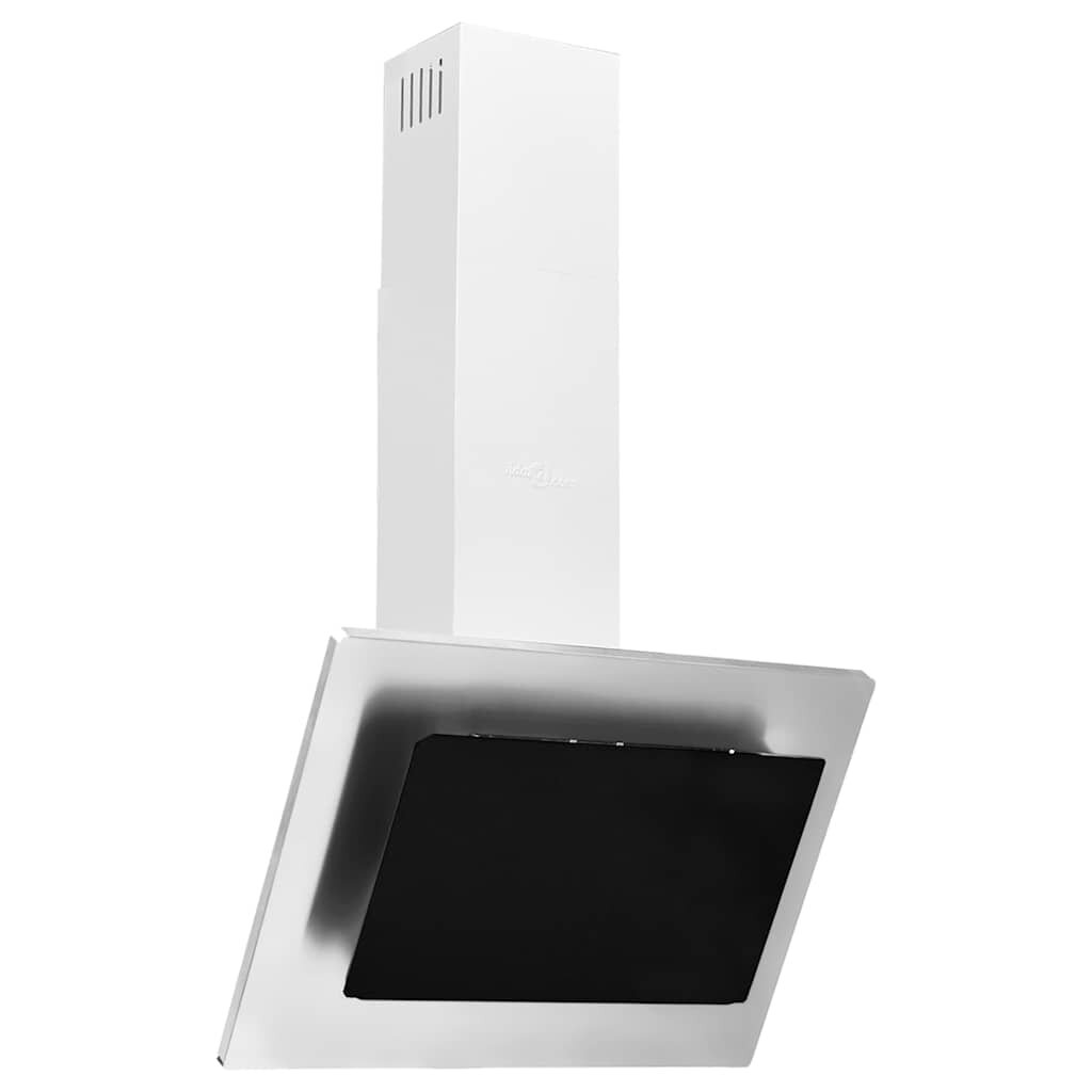 vidaXL Nástenný digestor 60 cm nerez a tvrdené sklo strieborný