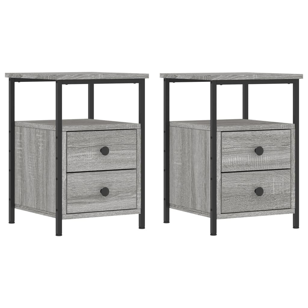 vidaXL Nočné stolíky 2ks sivý dub sonoma 34x355x50cm kompozitné drevo