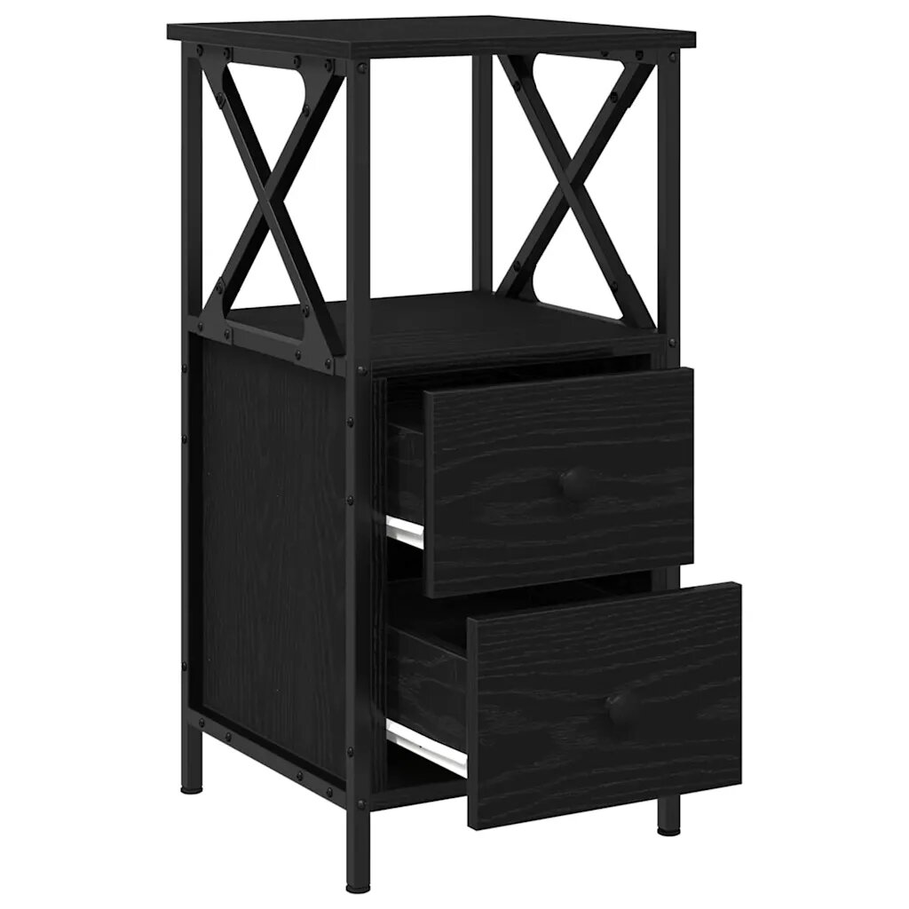 vidaXL Nočný stolík 2 ks Čierny dub 34 x 355 x 70 cm Kompozitné drevo