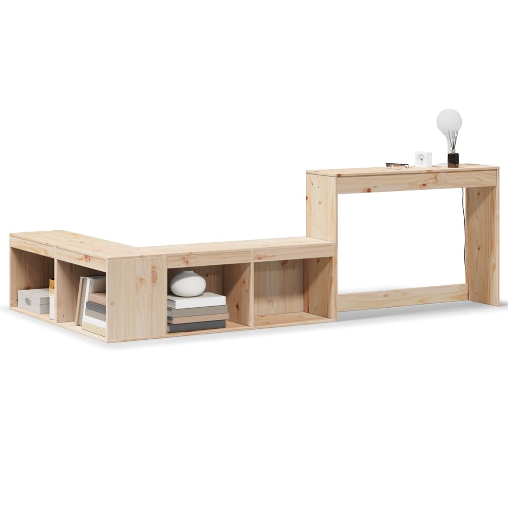 vidaXL Nočný stolík s písacím stolom 232x122x75 cm masívne drevo borovica