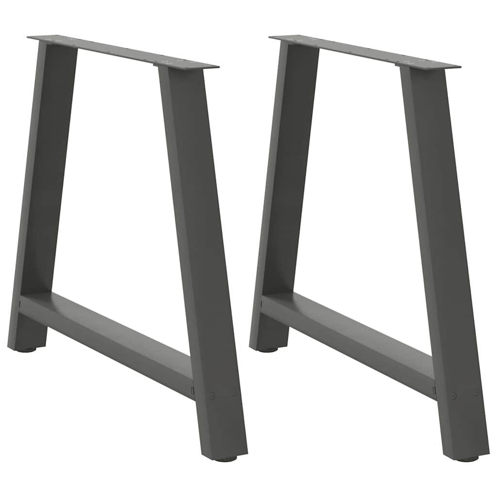 vidaXL Nohy k jedálenskému stolu v tvare A 2 ks antracitové 90 x (72-73) cm oceľ