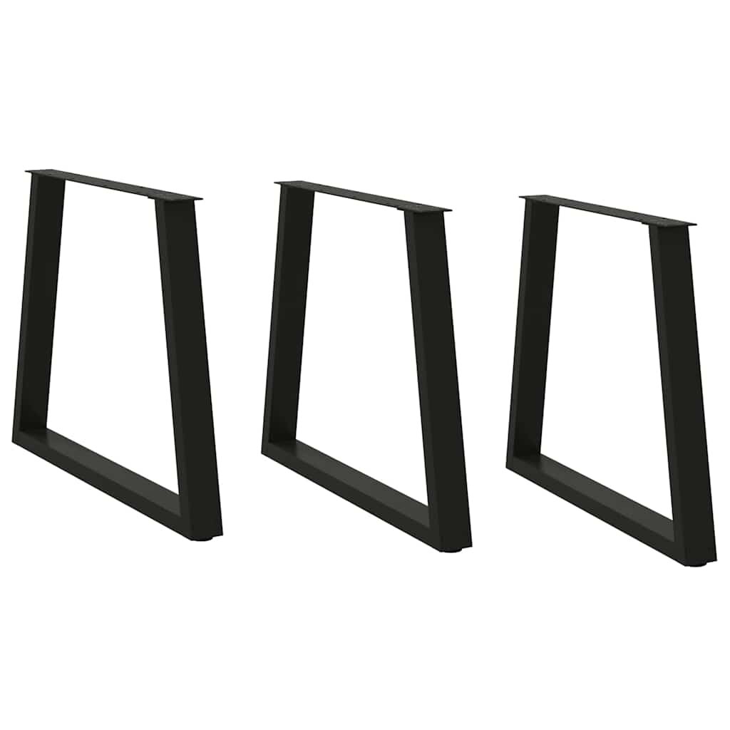 vidaXL Nohy k jedálenskému stolu v tvare V 3 ks čierne 80 x (72-733) cm oceľ