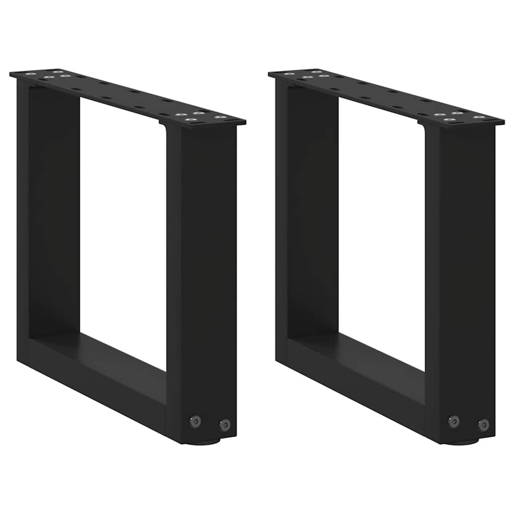 vidaXL Nohy konferenčného stolíka v tvare U 2 ks čierne 40 x (30-31) cm oceľové