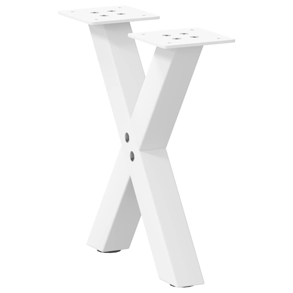 vidaXL Nohy konferenčného stolíka v tvare X 2 ks biele 37 x (30-31) cm oceľové