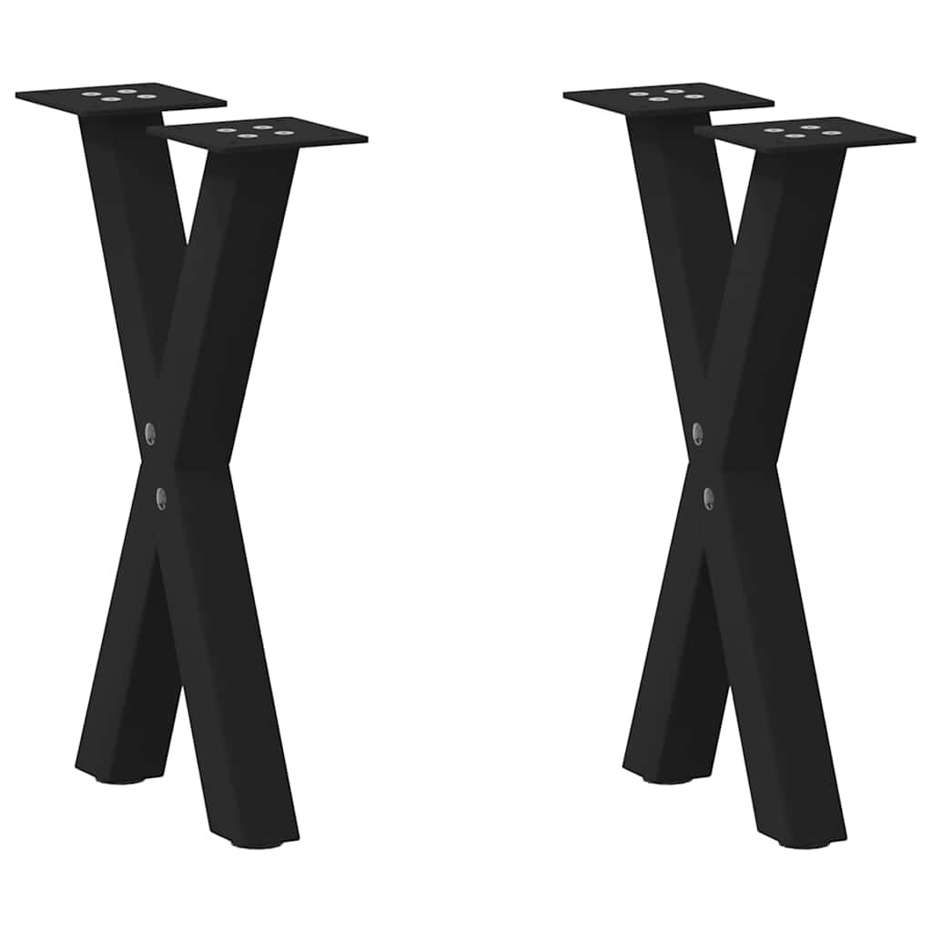 vidaXL Nohy konferenčného stolíka v tvare X 2 ks čierne 38 x (42-43) cm oceľové