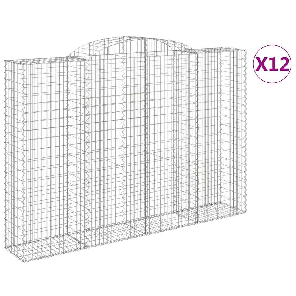 vidaXL Oblúkové gabiónové koše 12 ks 300x50x200/220 cm pozink. železo