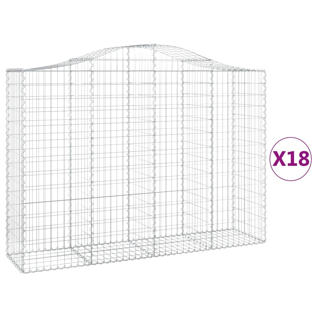 vidaXL Oblúkové gabionové koše 18 ks 200x50x140/160 cm pozink. železo