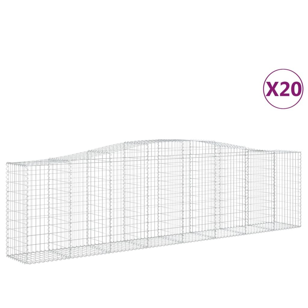 vidaXL Oblúkové gabiónové koše 20 ks 400x50x100/120cm pozinkov. železo