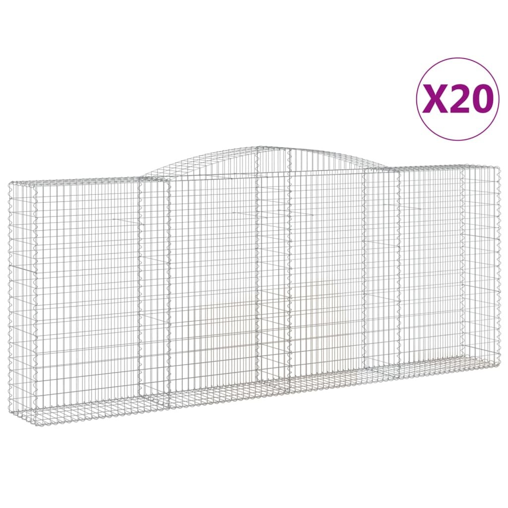 vidaXL Oblúkové gabiónové koše 20 ks 400x50x160/180 cm pozink. železo