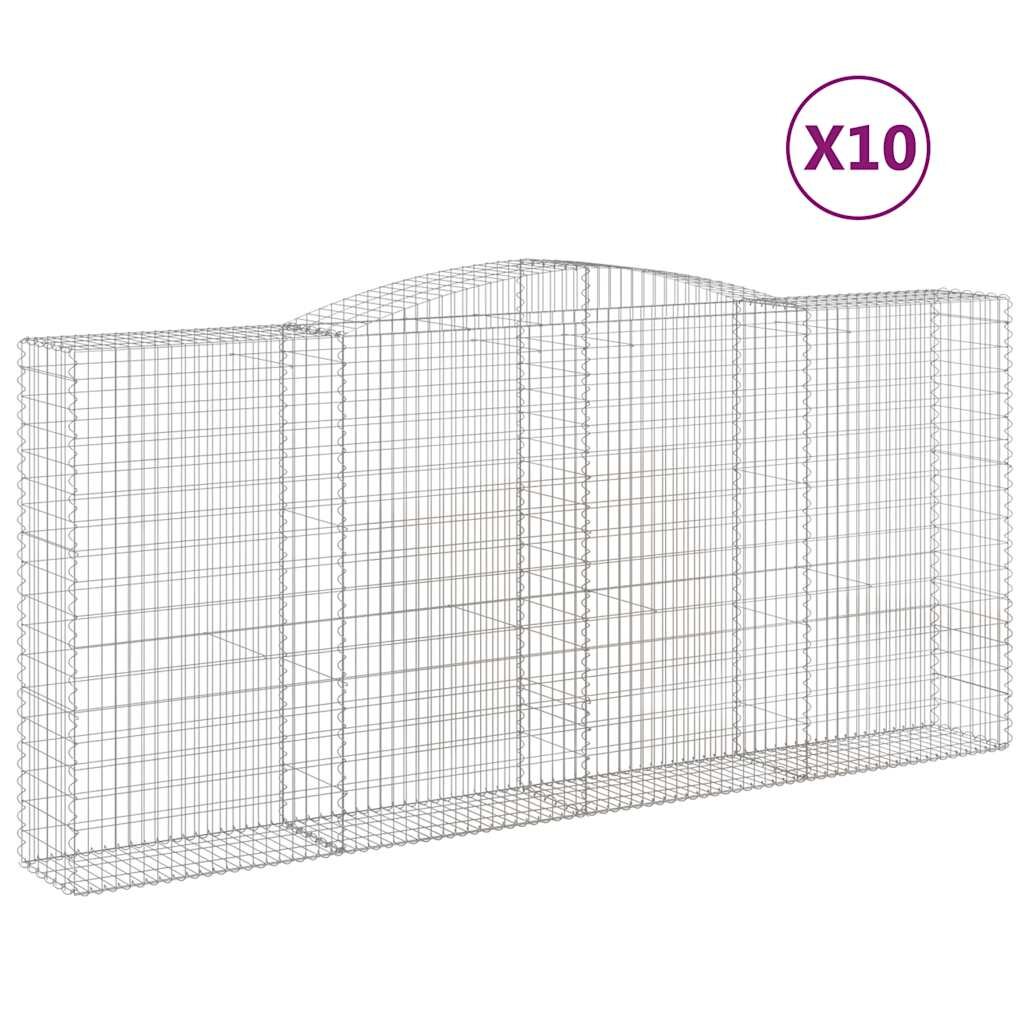 vidaXL Oblúkové gabiónové koše 20 ks 400x50x180/200cm pozink. železo