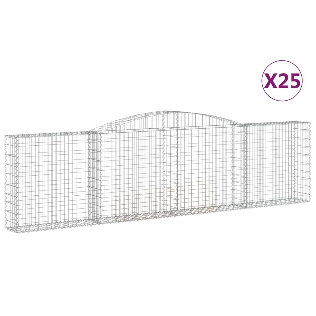 vidaXL Oblúkové gabiónové koše 25 ks 400x30x100/120cm pozinkov. železo