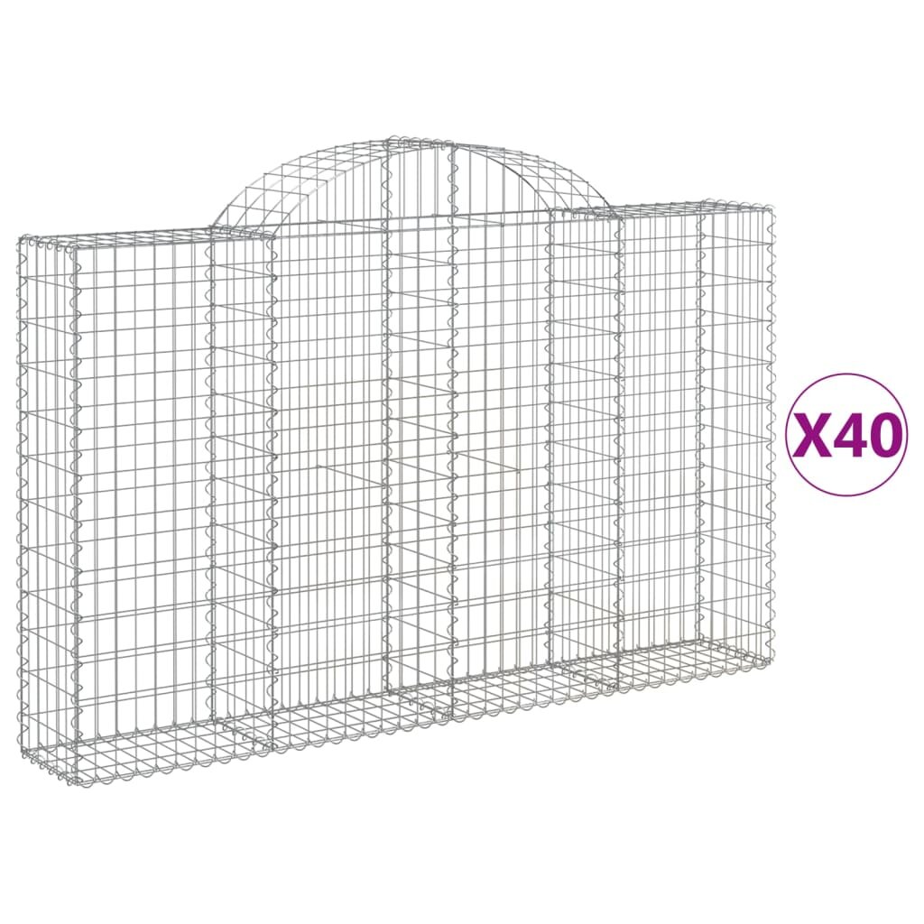vidaXL Oblúkové gabionové koše 40 ks 200x30x120/140 cm pozink. železo