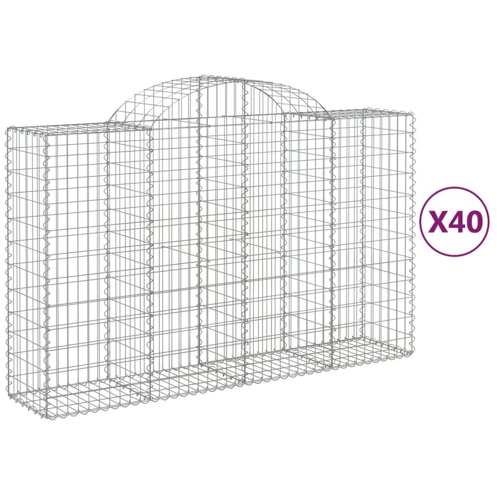 vidaXL Oblúkové gabionové koše 40 ks 200x50x120/140 cm pozink. železo