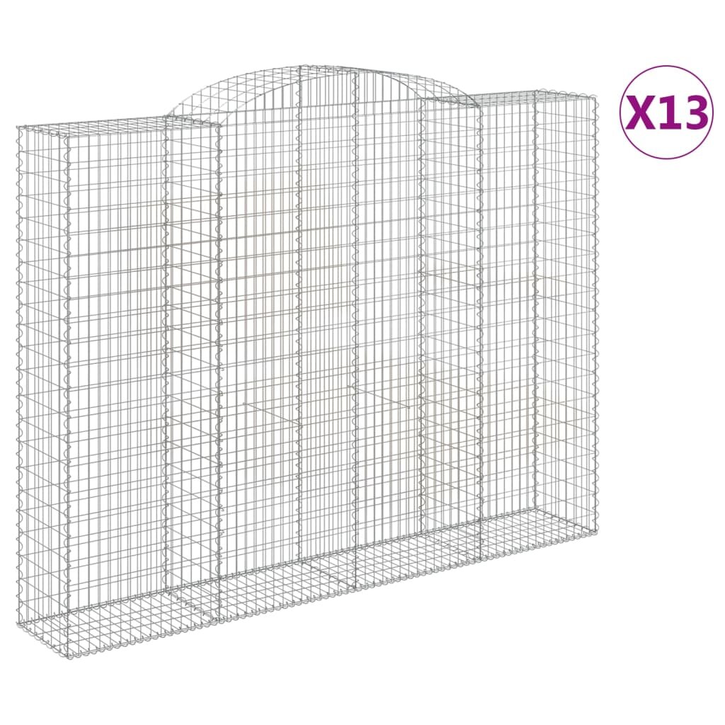 vidaXL Oblúkový gabionový kôš 13ks 300x50x220/240cm pozinkované železo