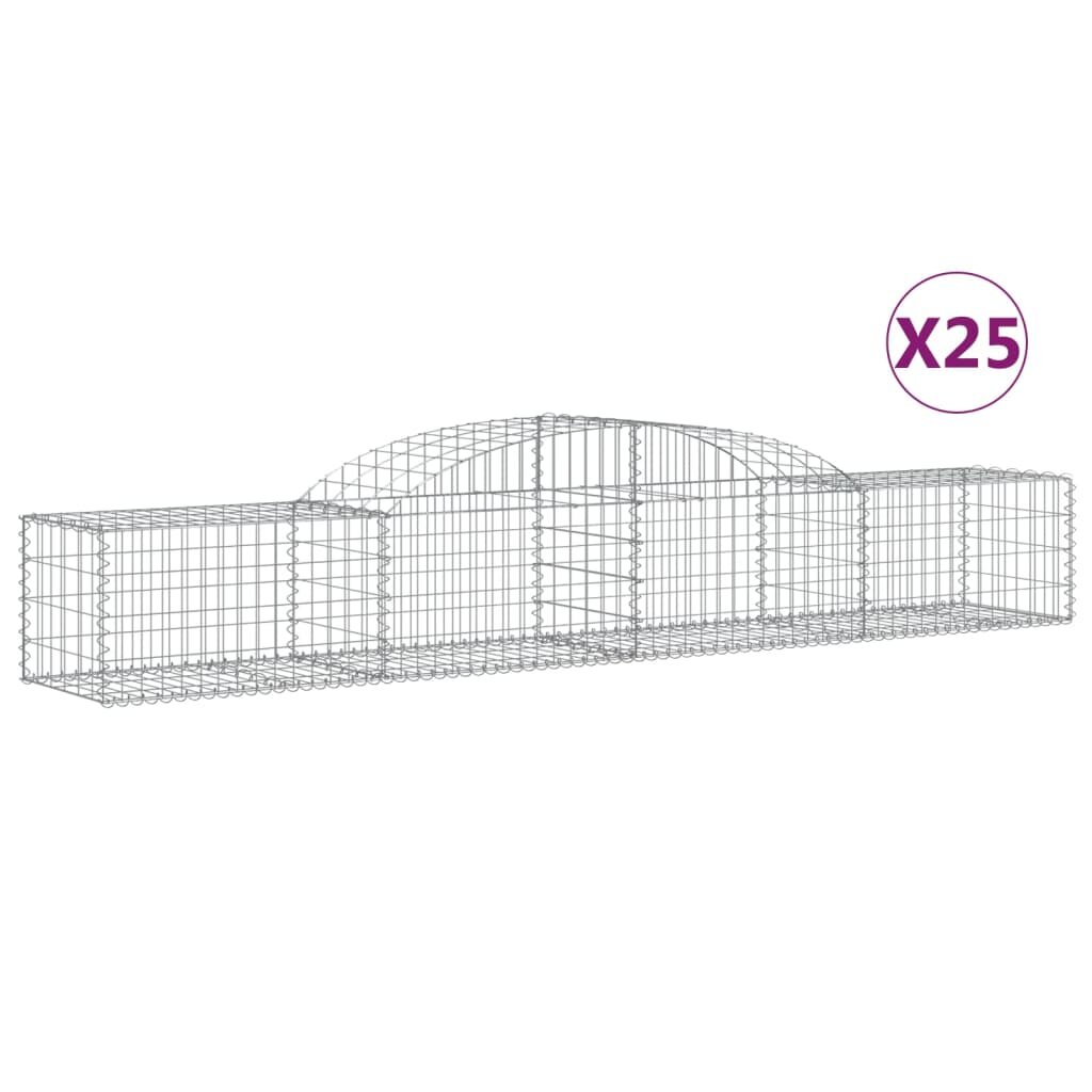 vidaXL Oblúkový gabionový kôš 25 ks 300x50x40/60cm pozinkované železo