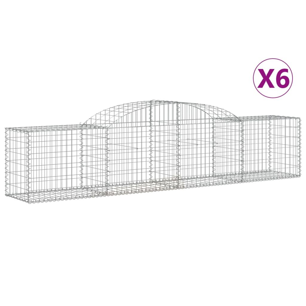 vidaXL Oblúkový gabionový kôš 6 ks 300x50x60/80 cm pozinkované železo