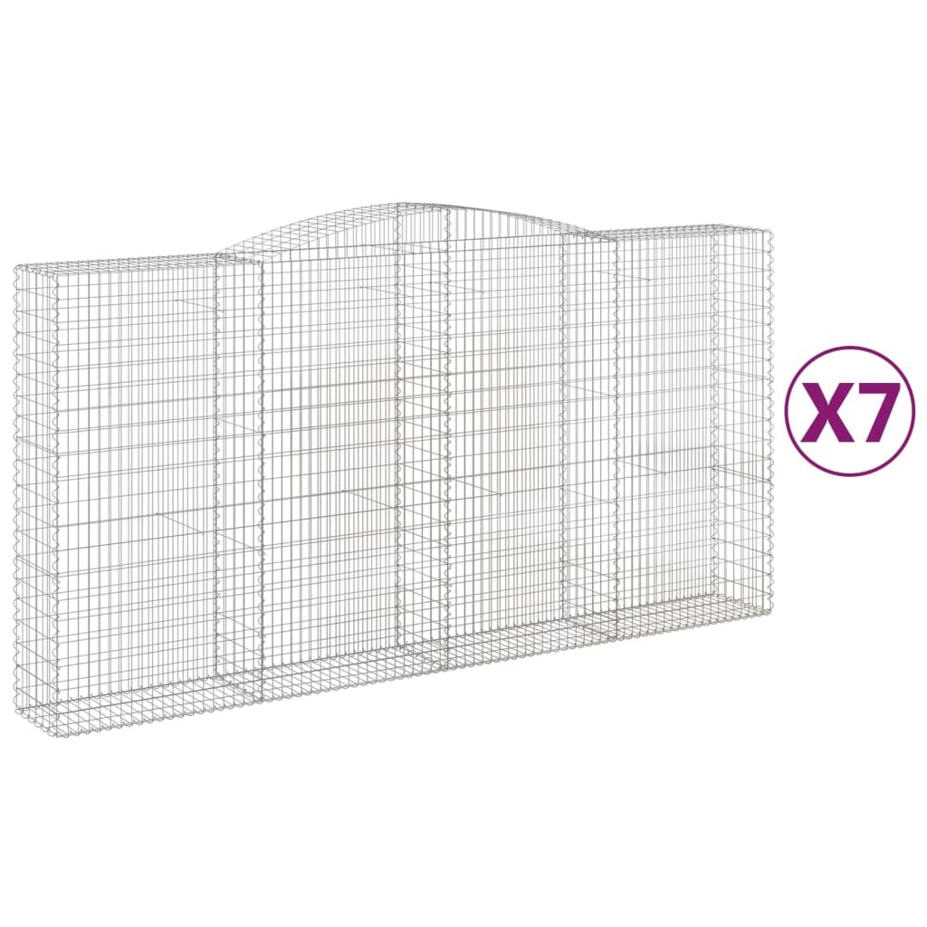 vidaXL Oblúkový gabionový kôš 7 ks 400x50x200/220cm pozinkované železo